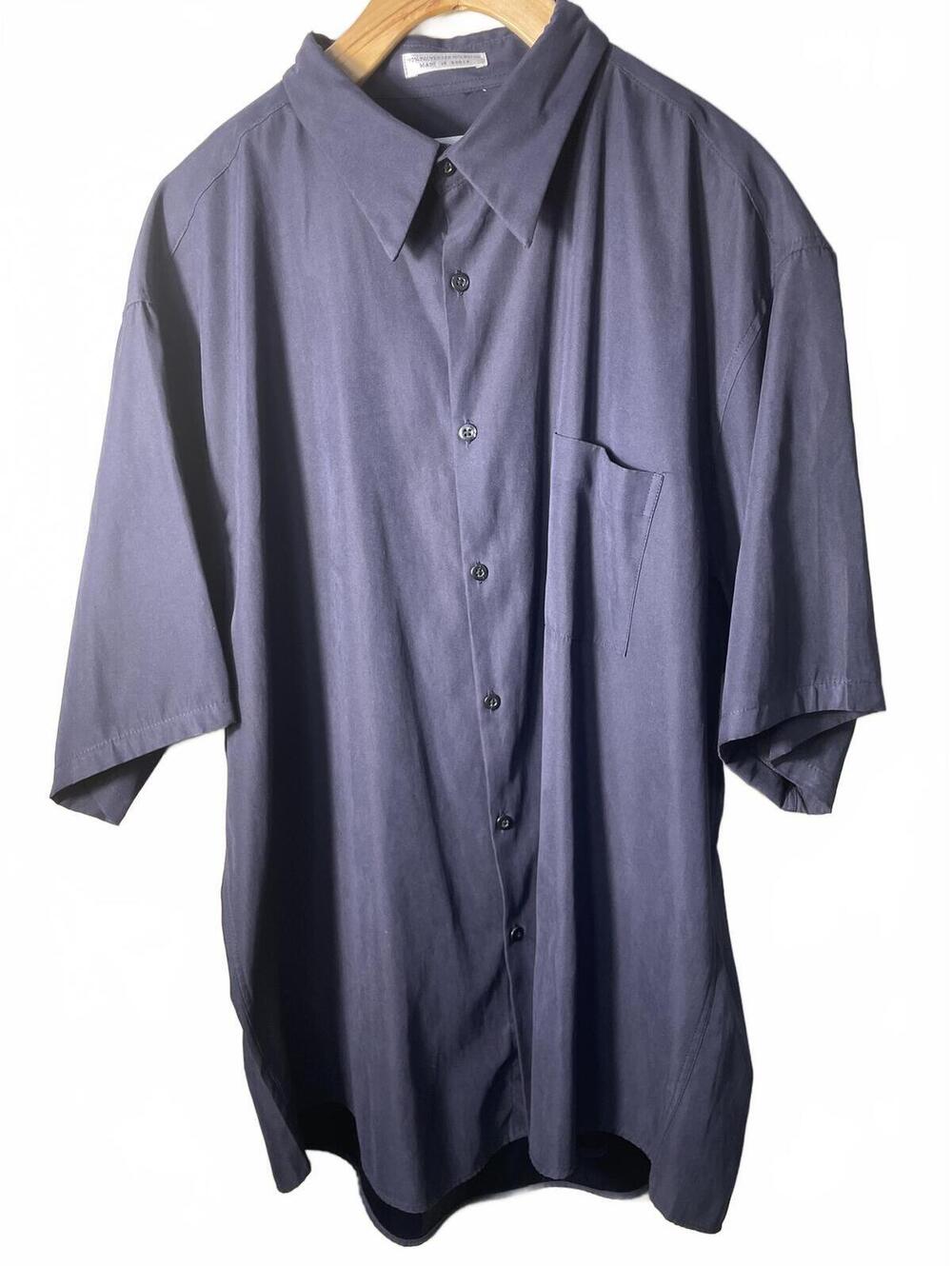 Alfani Men's Size XL Short Sleeve Button Front Collared Dress Shirt Blue 90s Y2K